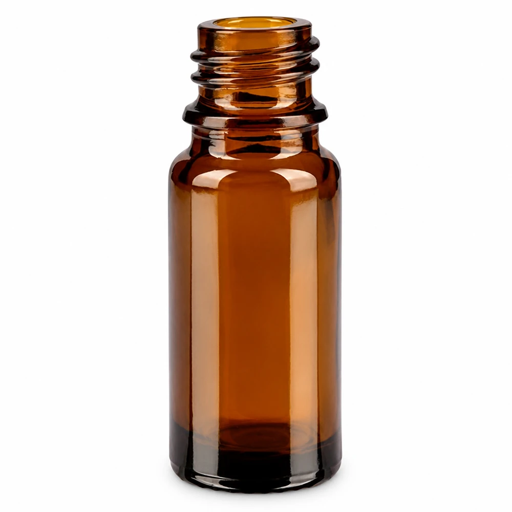 Kompakte braune Apothekerflasche ApoGlas 10ml Fassungsvermögen mit weiter Öffnung zum Befüllen