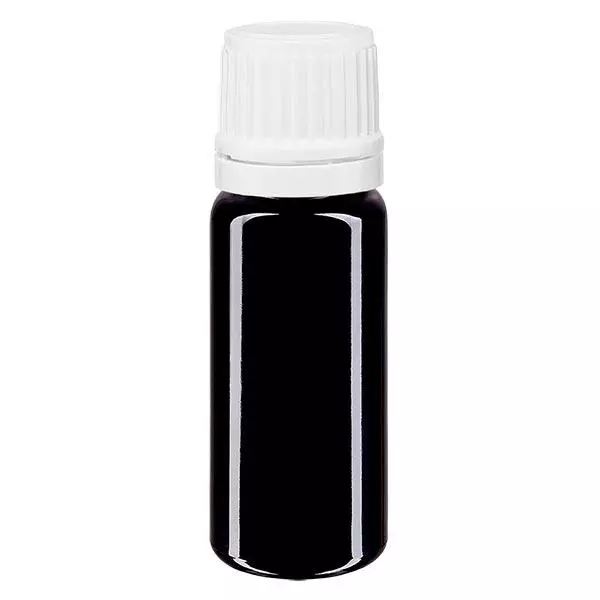 Apothekenflasche violett 10ml Schraubverschluss weiß Originalitätsverschluss