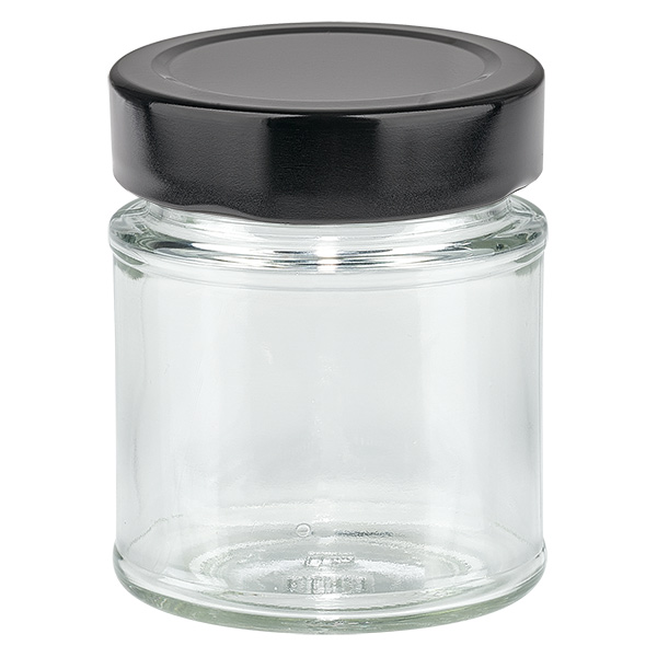 154ml Rundglas + BasicSeal Deckel schwarz deep UNiTWIST