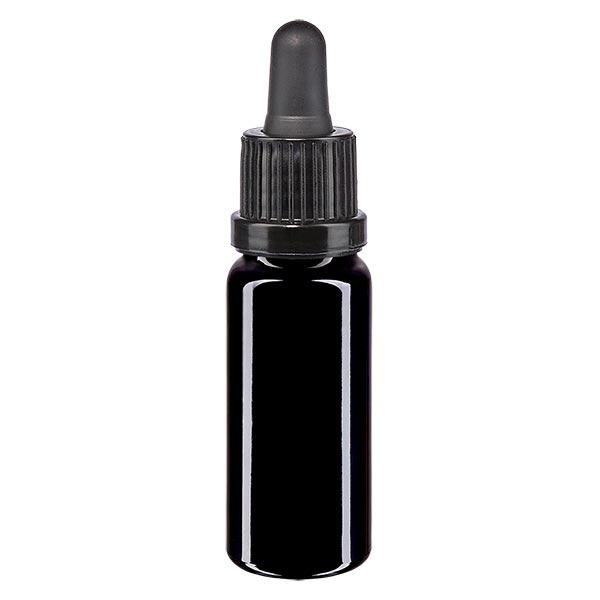 Apothekenflasche violett 10ml Pipette schwarz Originalitätsverschluss Apothekenflasche violett 10ml Pipette schwarz Originalitätsverschluss