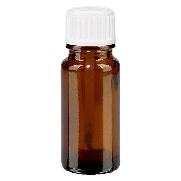 Apothekenflasche braun 10ml Schraubverschluss weiß Pinsel Apothekenflasche braun 10ml Schraubverschluss weiß Pinsel