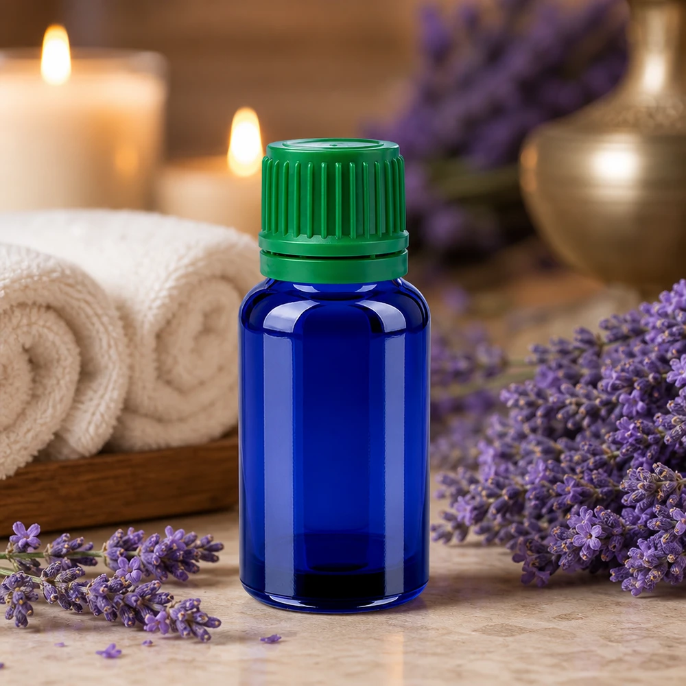 20ml Flasche 11mm Schraubverschluss grün Originalitätsverschluss BlueLine UT18/20 Professionelle 20ml Glasflasche für Massage- und Hautpflegeöle mit sicherem Verschluss