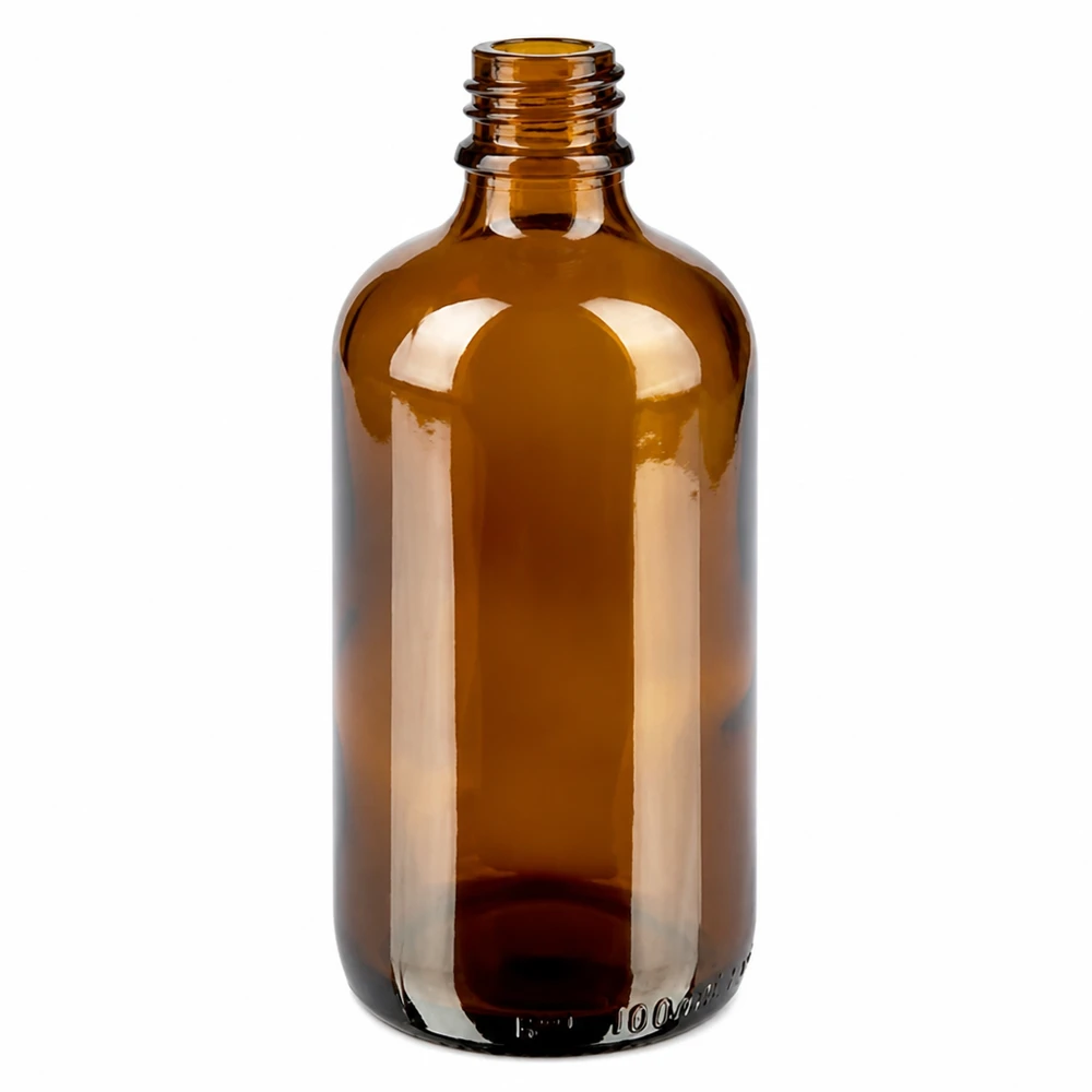 100ml Nasensprayflasche weiß/transparent Standard BrownLine UT18/100 UV-schützende braune Glasflasche 100ml mit UT18-Gewinde für selbstgemachte Nasensprays