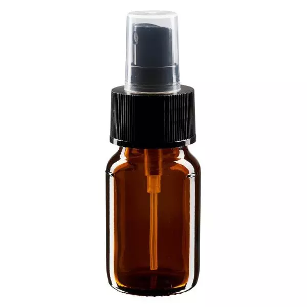 30ml Medizinflasche braun, Pumpzerstäuber schwarz ApoGlas