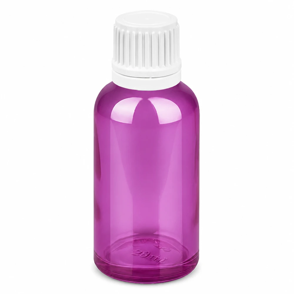 30ml Tropfflasche 0.7mm weiss Originalität Schraubverschlusserschluss PurpleLine UT18/30 30ml Dosierflasche PurpleLine lila mit präzisem 0.7mm Tropfaufsatz weiß