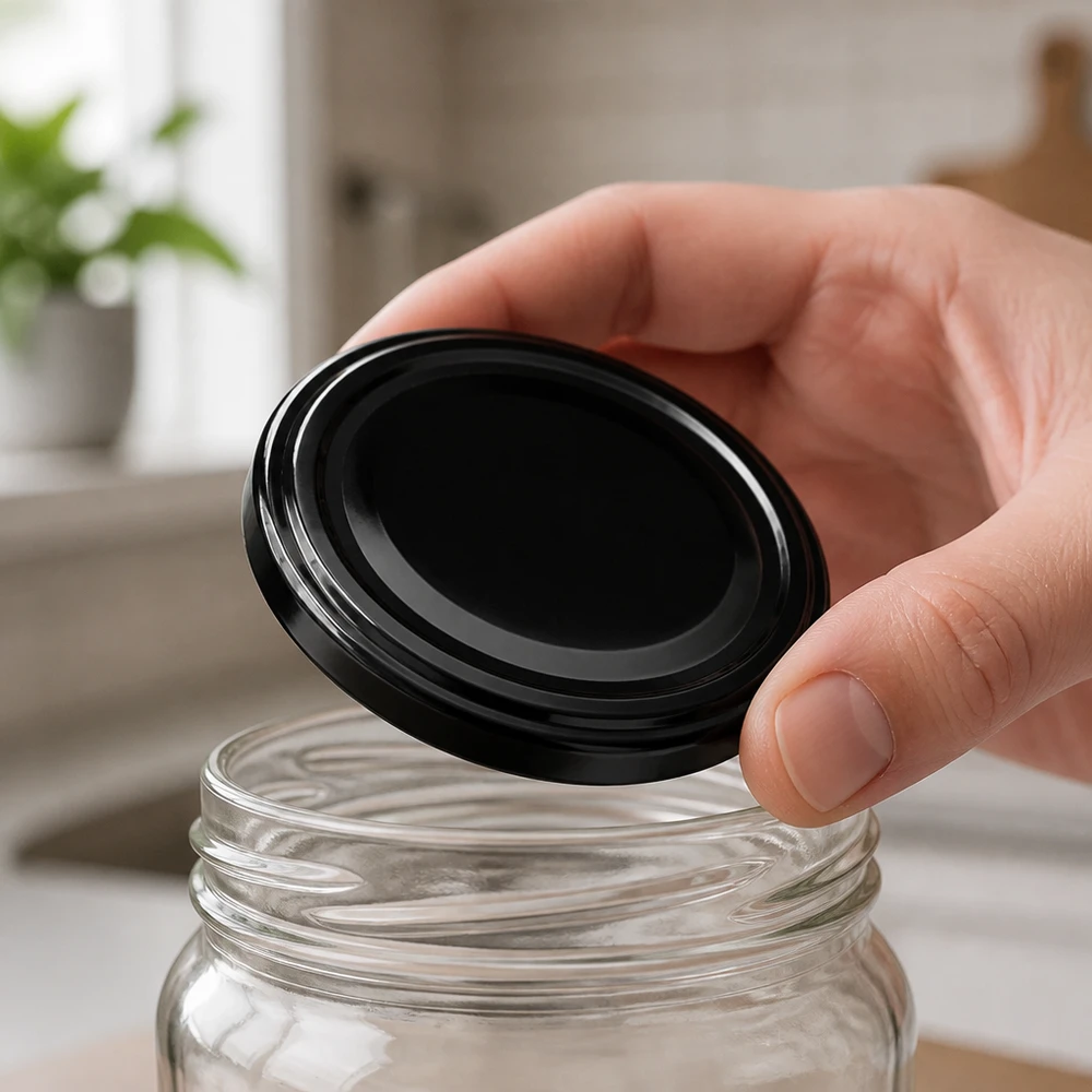 63mm BioSeal Deckel schwarz (TO63) UNiTWIST UNiTWIST TO63 Einmachdeckel schwarz glänzend BPA-NI unitemp für Vorratshaltung und Einkochen