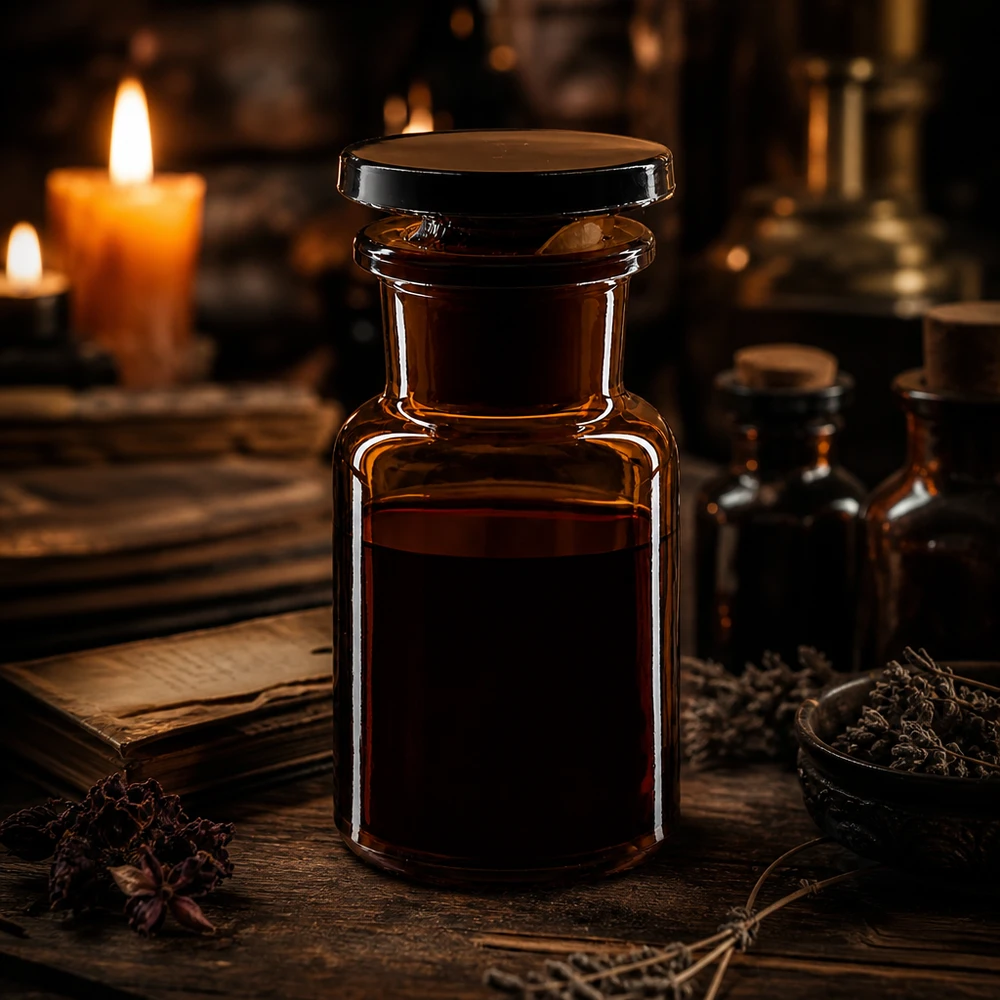 Rundschulterfl. 50ml braun Weithals Glasstopfen Kleine Rundschulterflasche 50ml mit breiter Öffnung und Glasstopfen für Kräuterauszüge