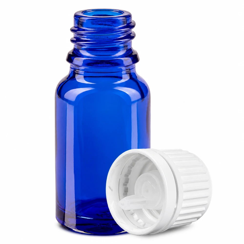 BlueLine Tropfflasche 10ml kobaltblau mit weissem Dosieraufsatz für professionelle Anwendung