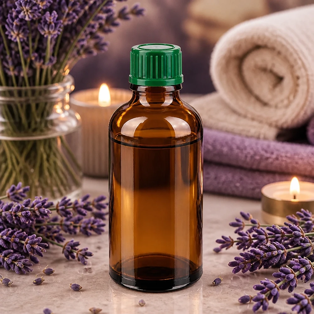 Praktische 50ml Flasche aus braunem Glas grüner Deckel für Labor und Homöopathie