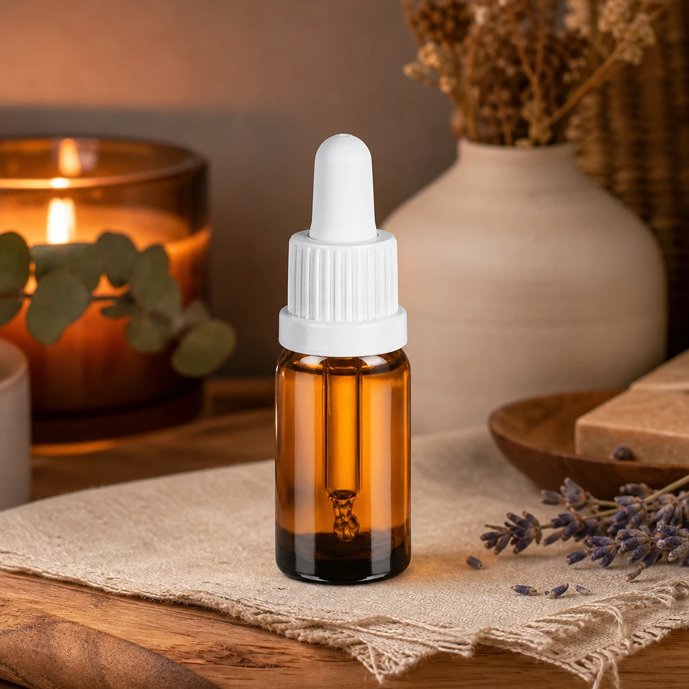 10ml Pipettenflasche weiß Originalitätsverschluss BrownLine UT18/10 10ml BrownLine Glasflasche mit weißer Pipettenkappe UT18/10 für pharmazeutische Zwecke