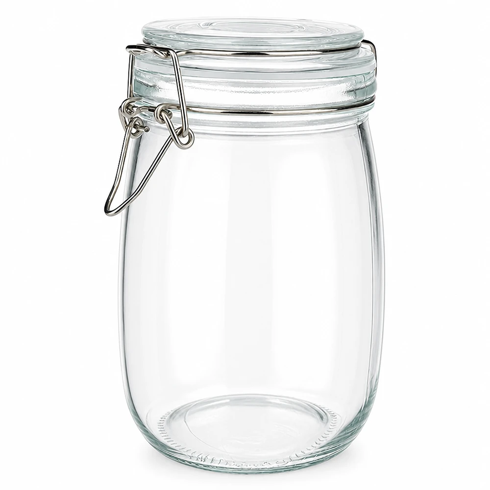 Hochwertiges Einweckglas 1000ml aus robustem Klarglas mit Dichtungsring