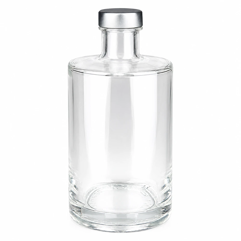 375ml Glasflasche Sam mit silbernem Schraubverschluss UNiTWIST - leere transparente Spirituosenflasche