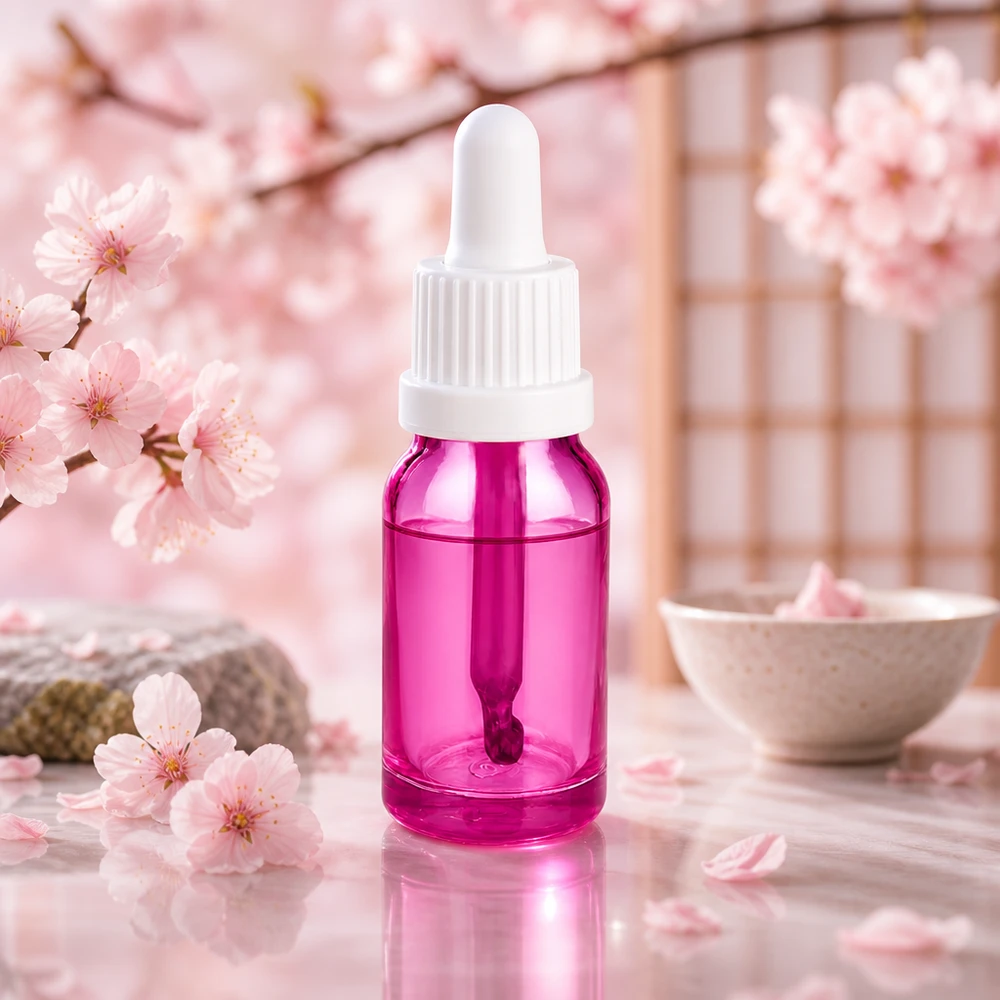 Dekorative 10ml Glasflasche in Purple Line Design mit Pipettenapplikator OV UT18/10