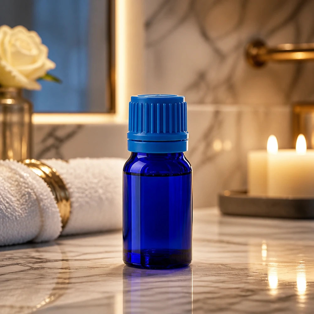 5ml Flasche 11mm Schraubverschluss blau Originalitätsverschluss BlueLine UT18/5 Premium 5ml Flasche mit gerilltem Deckel für optimalen Halt und einfache Handhabung