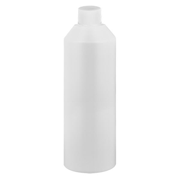 Apothekenflasche HDPE 250ml weiß, mit weißem Schraubverschluss Apothekenflasche HDPE 250ml weiß, mit weißem Schraubverschluss