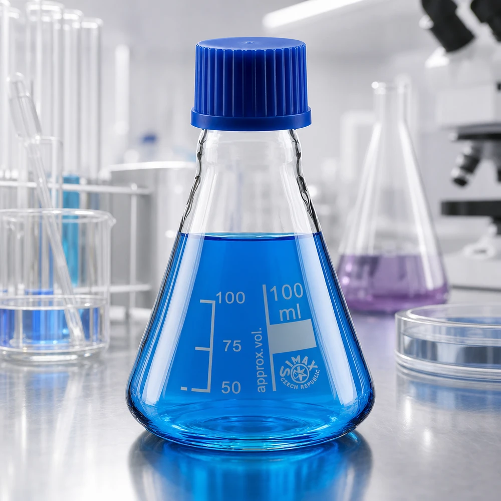 Erlenmeyerkolben 100ml mit Schraubkappe Erlenmeyerkolben 100ml Laborausrüstung mit ergonomischer Form und festem Verschluss