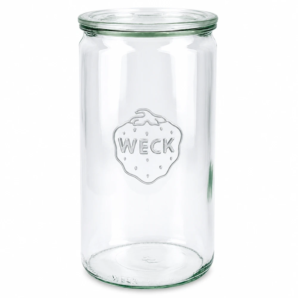 1590ml Zylinderglas mit Glasdeckel WECK RR100 WECK Zylinderglas 1590ml mit Glasdeckel RR100 Einmachglas transparent leer Vorratsglas Konservierungsglas