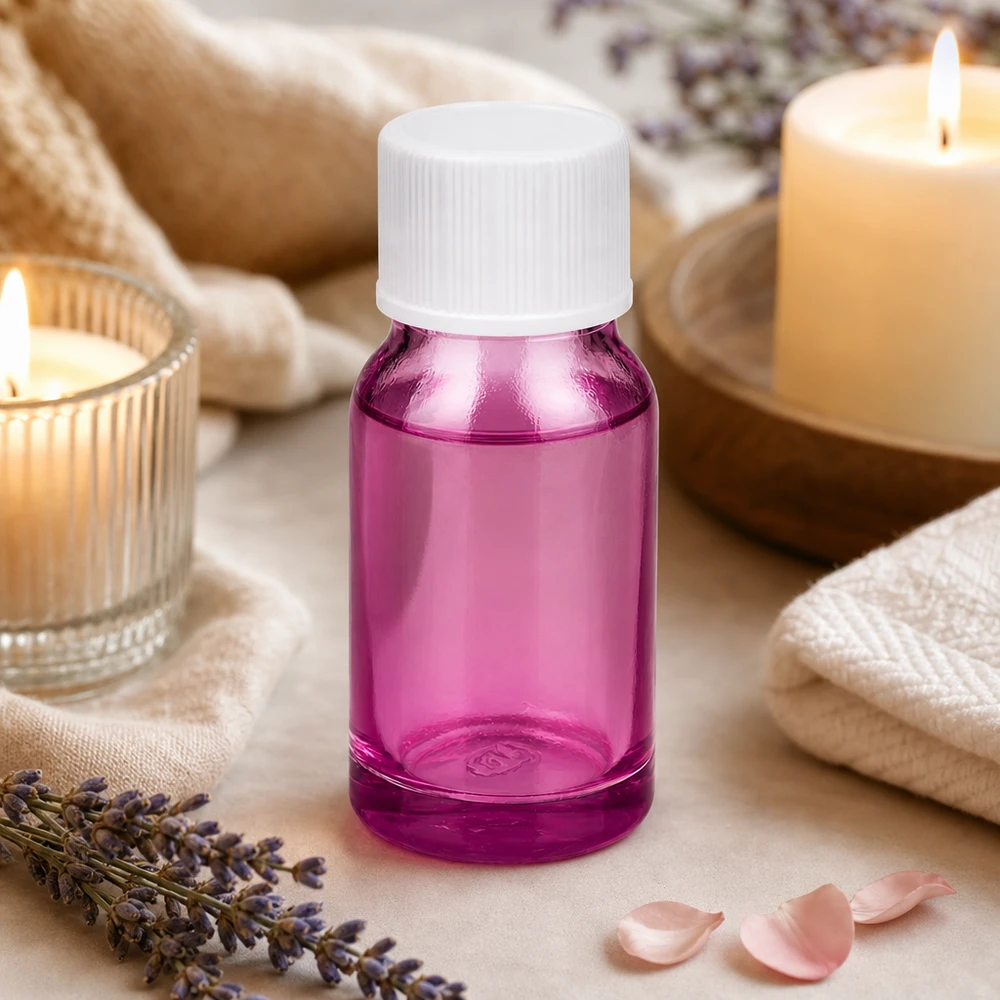 10ml Violettglas Flasche mit weißem Standardverschluss schützt lichtempfindliche Inhaltsstoffe optimal