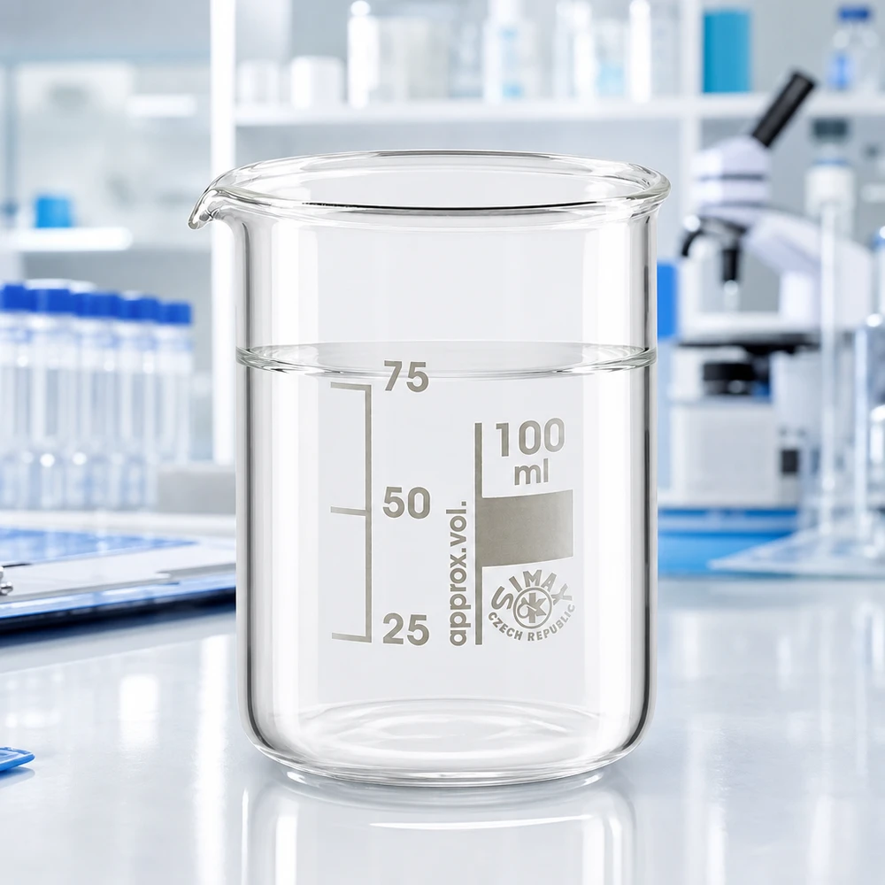 Stapelbares Becherglas 100ml Borosilikatglas niedrige Form für platzsparende Lagerung