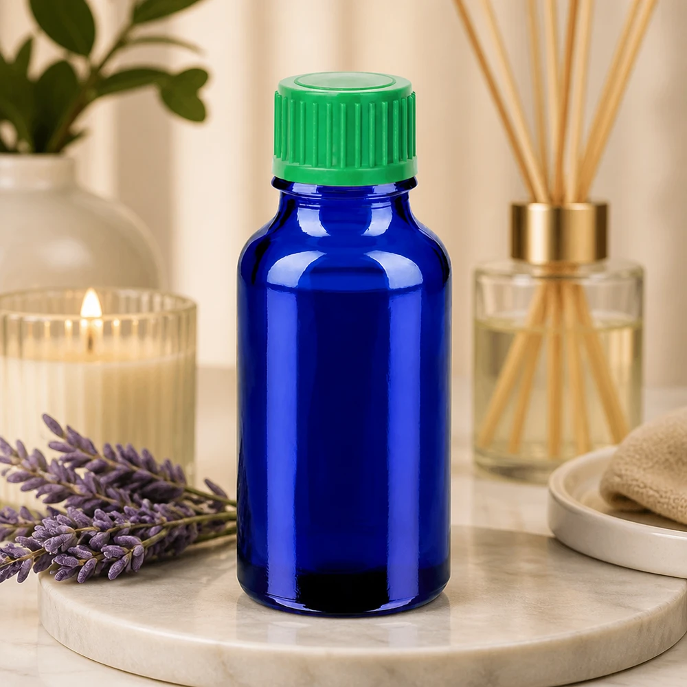20ml Tropfflasche 0.8mm grün Standardverschluss BlueLine UT18/20 20ml Tropfflasche STD BlueLine für pharmazeutische Anwendungen mit hygienischem Verschlusssystem