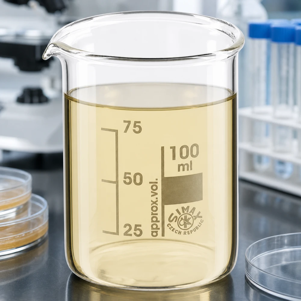 Becherglas 100ml Borosilikatglas, niedrige Form Professionelles Laborbecherglas 100ml niedrige Form aus temperaturbeständigem Borosilikatglas
