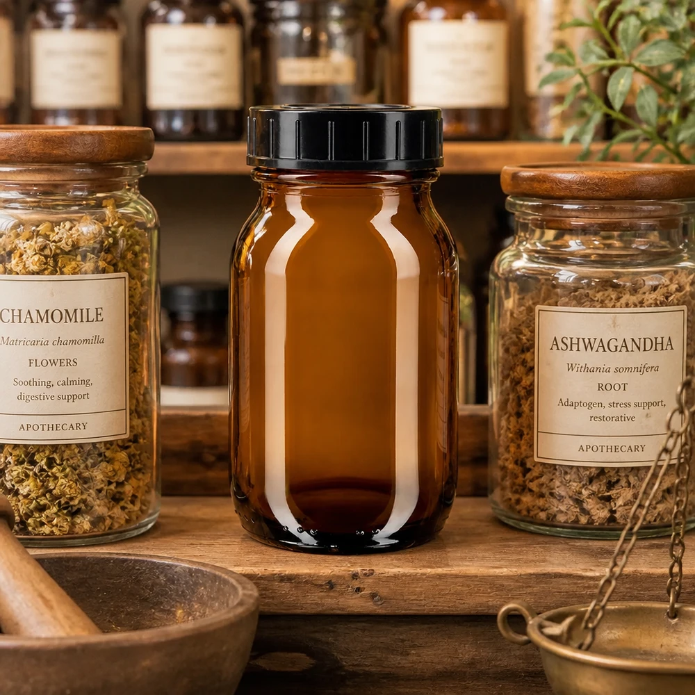 100ml Weithalsflasche Braunglas mit Schraubdeckel Vielseitige 100ml Vorratsdose aus Braunglas mit Schraubverschluss für Labor und Küche