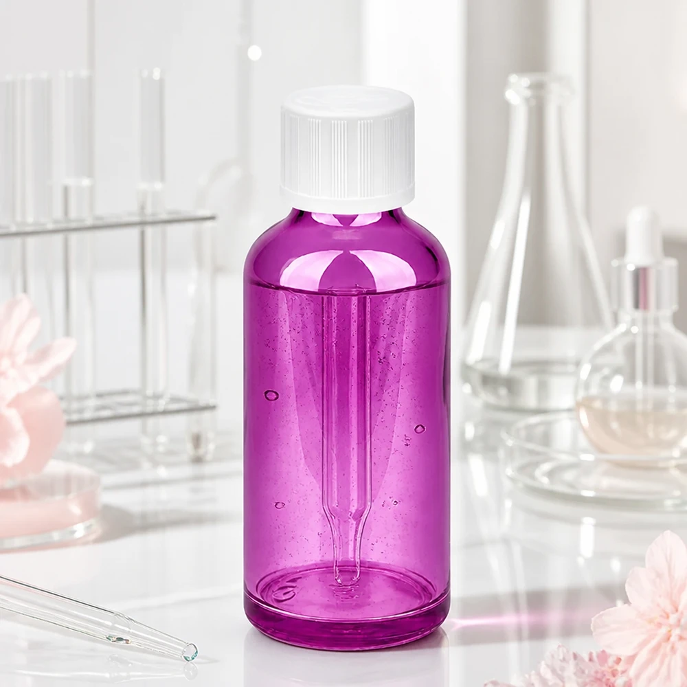 Lila Kunststoffflasche 50ml mit STD Verschluss - leicht und handlich für den täglichen Gebrauch