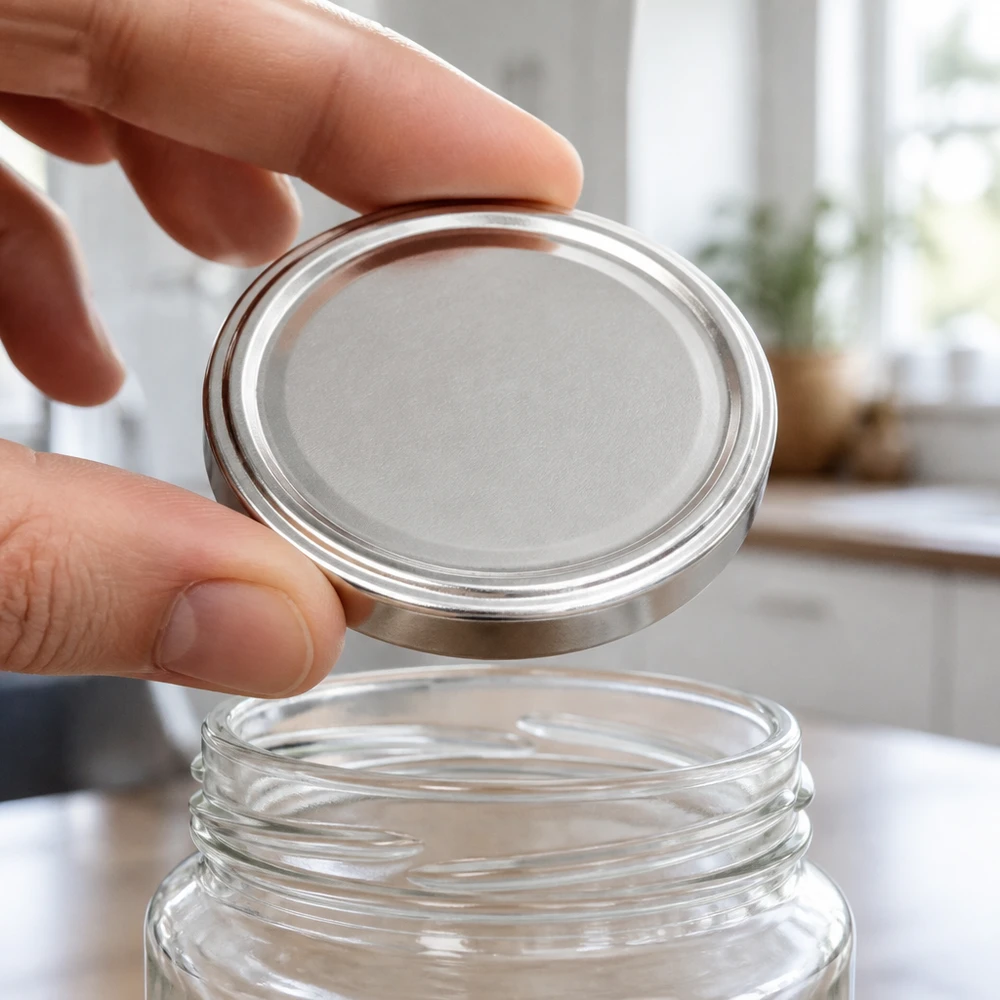 Silber matter TO100 Deckel 100mm BasicSeal aus Weißblech mit Compound-Dichtung