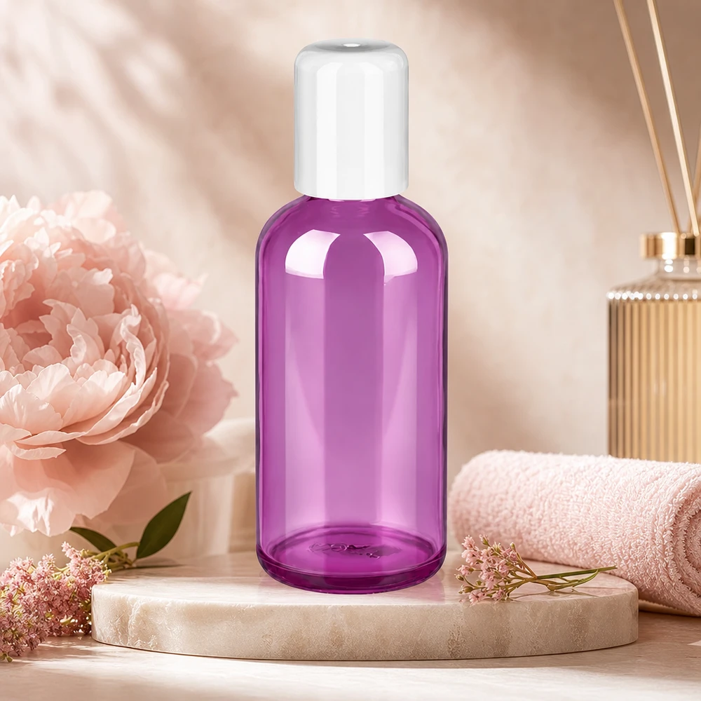 100ml Roll-On Flasche weiss Standard PurpleLine UT18/100 Elegante 100ml Roll-On Flasche in Purple Line Ausführung für präzise Produktverteilung ohne Verschwendung