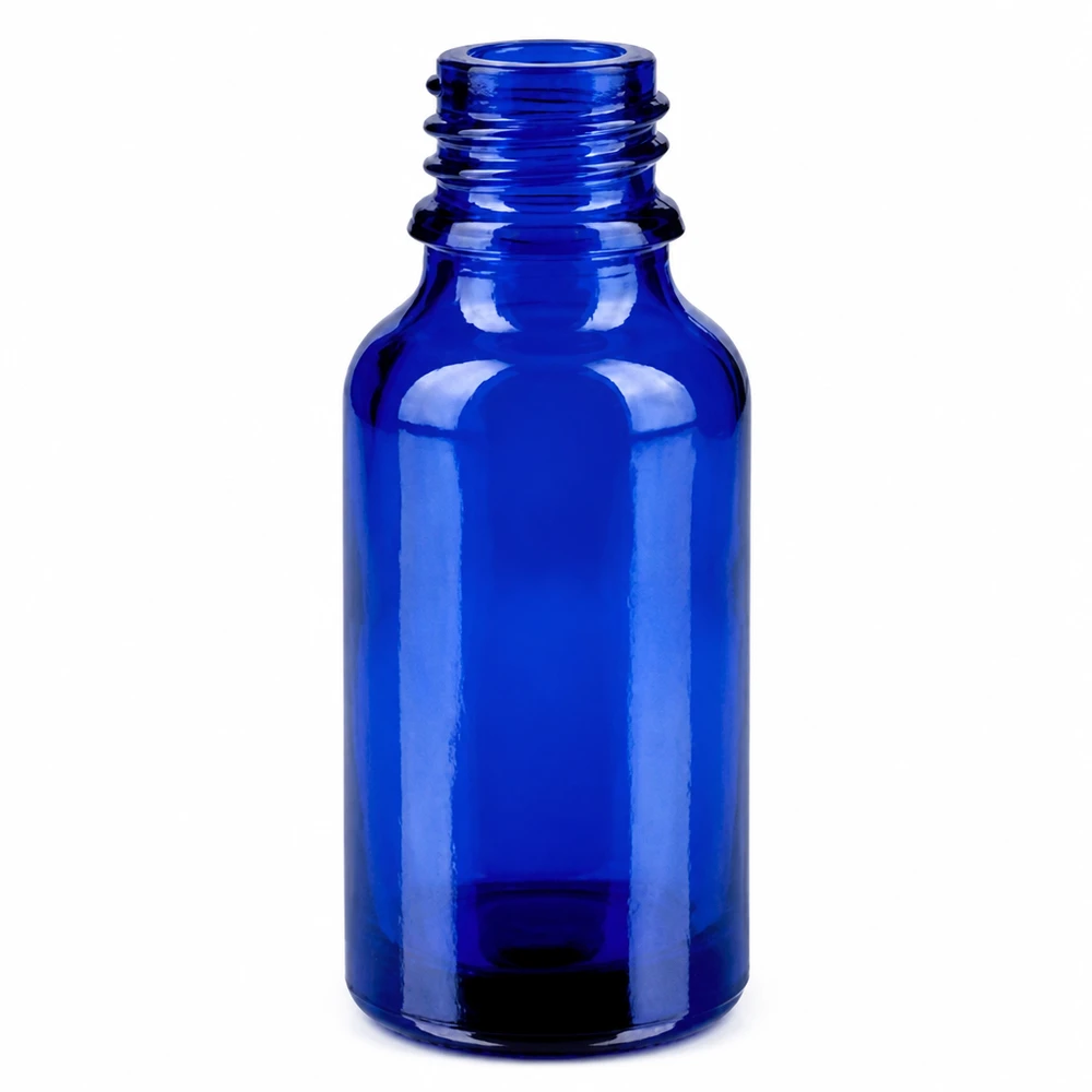 20ml Sprayflasche weiß/transparent Standardverschluss BlueLine UT18/20 Premium blaue Glasflasche 20ml mit präzisem Gewinde für professionelle Sprühanwendungen