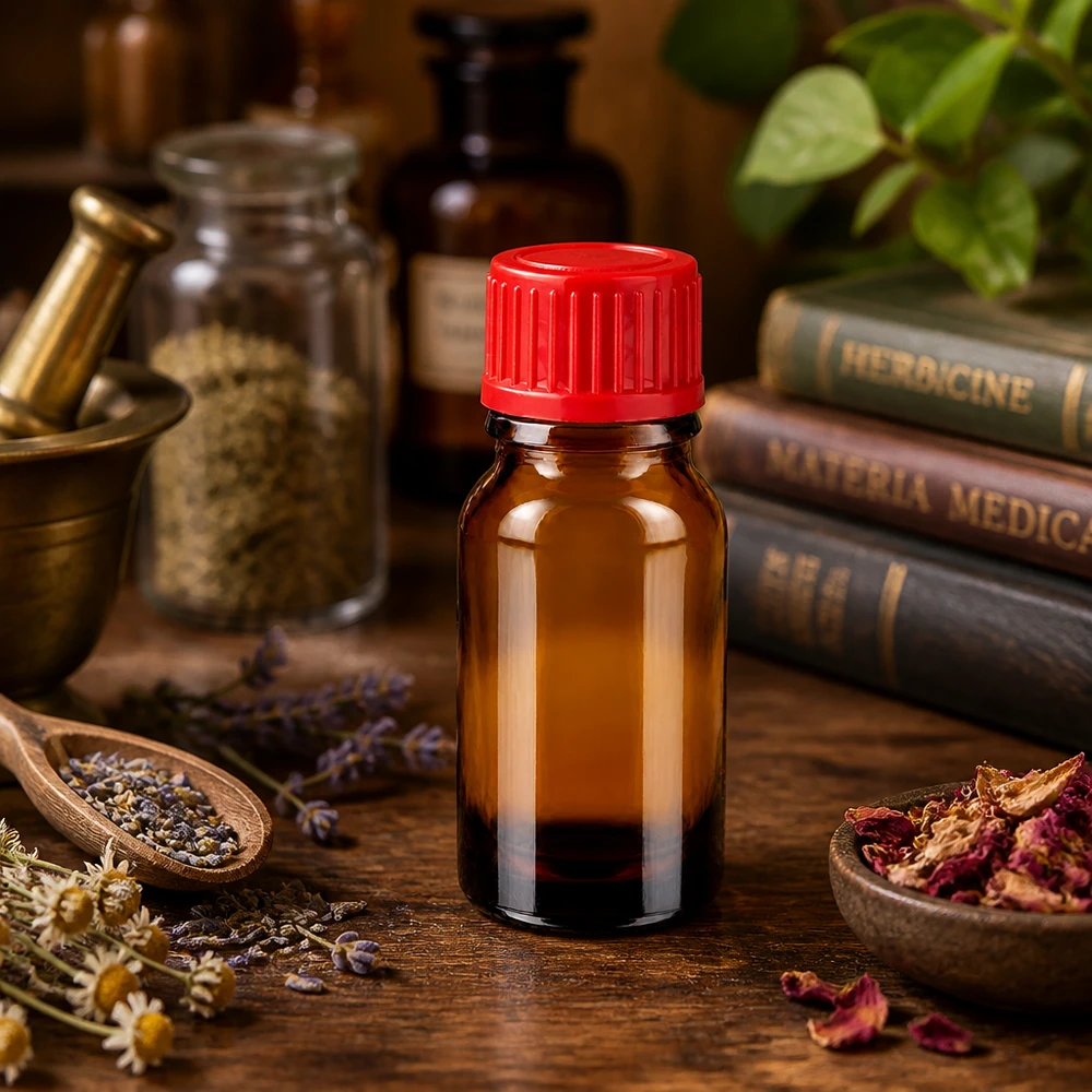 Vielseitige 10ml Braunglasflasche für Labor und Hausapotheke mit rotem Sicherheitsverschluss