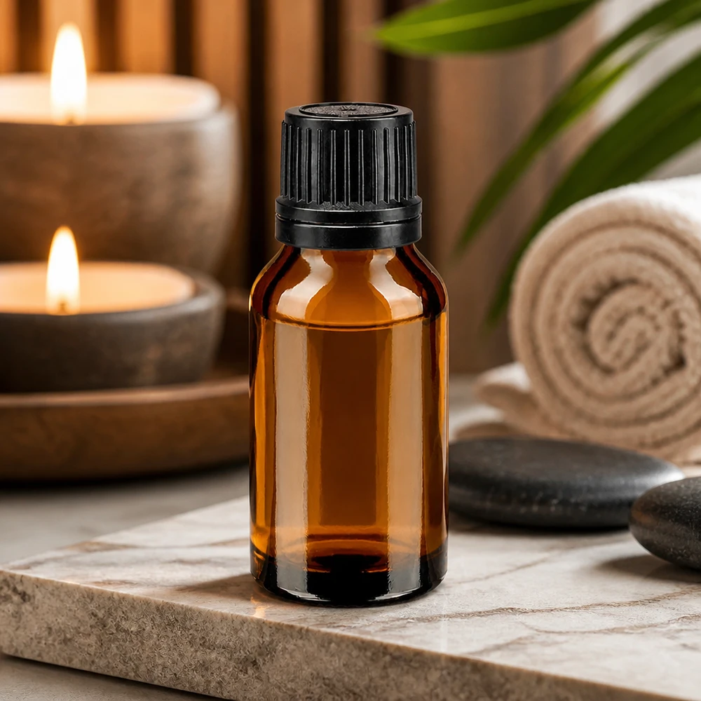 Kompakte 15ml Braunglas-Apothekerflasche mit Gießring für Kosmetik und Naturheilkunde