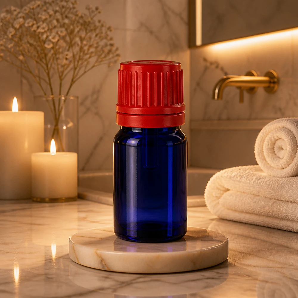 Pharmaqualität 5ml Glasflasche mit UV-Schutz und sicherem Verschluss BlueLine UT18/5