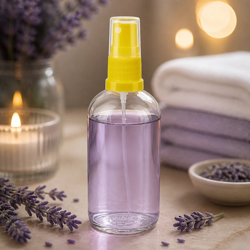 Nachfüllbare 100ml Sprayflasche gelb transparent ClearLine für Duft und Raumspray