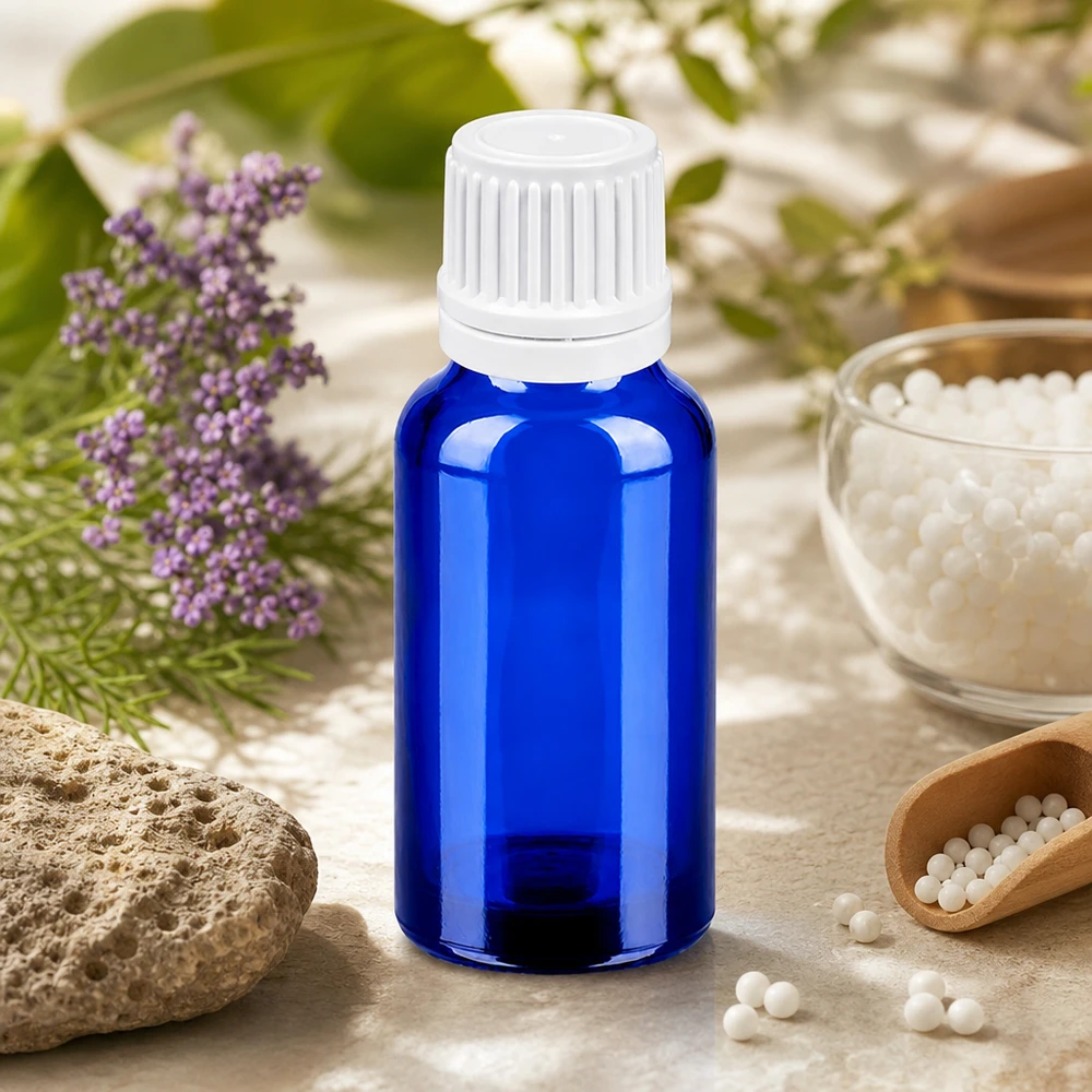 20ml Tropfflasche 0.7mm weiß Originalitätsverschluss BlueLine UT18/20 Professionelle blaue Tropfflasche 20ml mit hygienischem weißem Verschluss für Laborbedarf