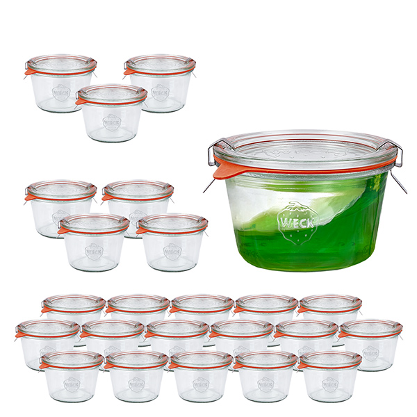 24er Set Weck Gläser 370ml Sturzgläser mit 24 Glasdeckeln, 2 24er Set Weck Gläser 370ml Sturzgläser mit 24 Glasdeckeln, 2