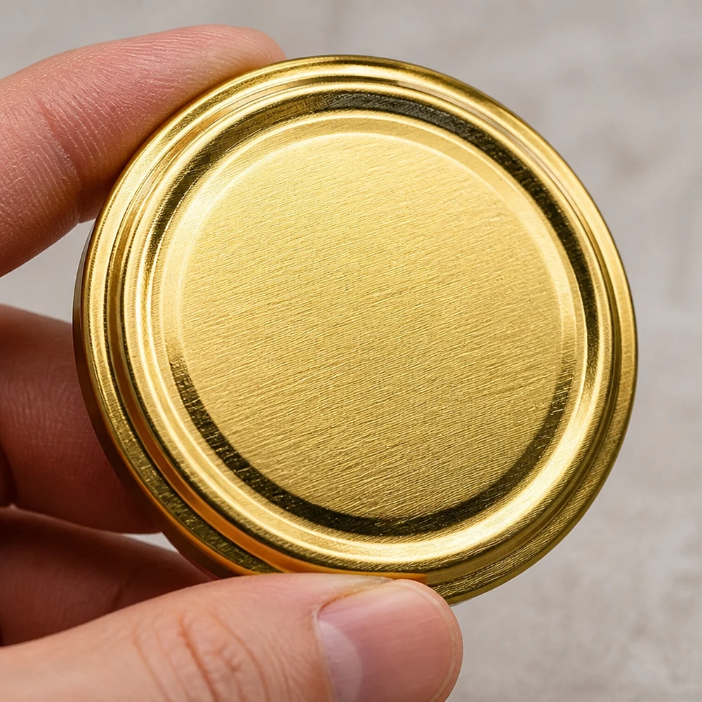 Lebensmittelechter Metalldeckel gold 63mm TO63 BasicSeal wiederverwendbar UniTwist