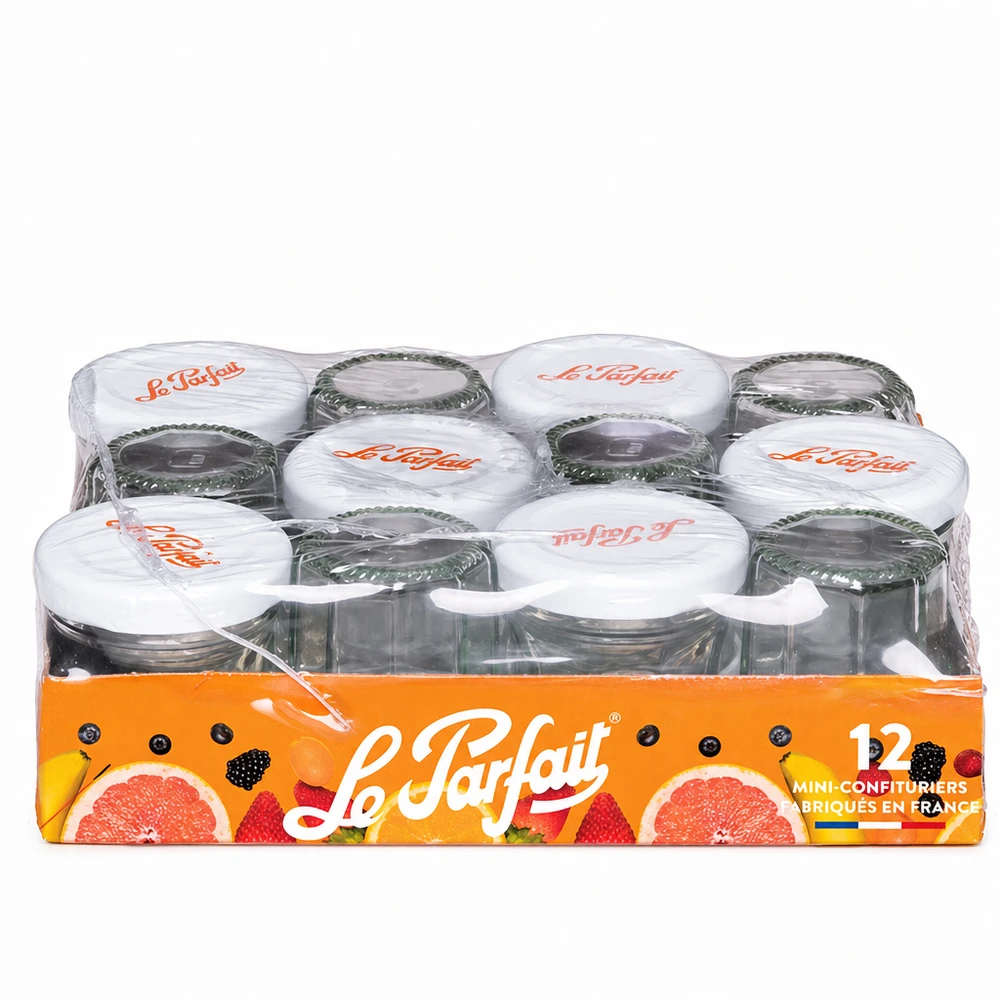44ml Mini-Sturzglas "Jam" mit Schraubdeckel Le Parfait® Le Parfait Mini-Konfitürengläser 44ml im 12er Set mit Schraubverschluss in Verkaufsverpackung