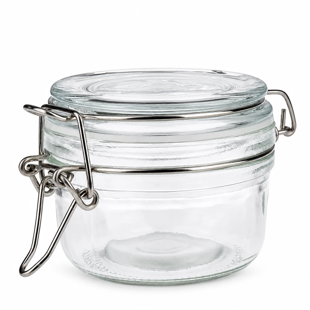 100ml Vorratsglas mit Silikonring und Bügelverschluss UNiTWIST Transparentes 100ml Bügelglas aus Klarglas mit Metallverschluss für optimale Frische und Sichtbarkeit