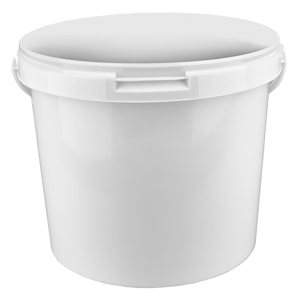 Eimer 5.6L aus weißem Kunststoff Polypropylen ohne Deckel Eimer 5.6L aus weißem Kunststoff Polypropylen ohne Deckel