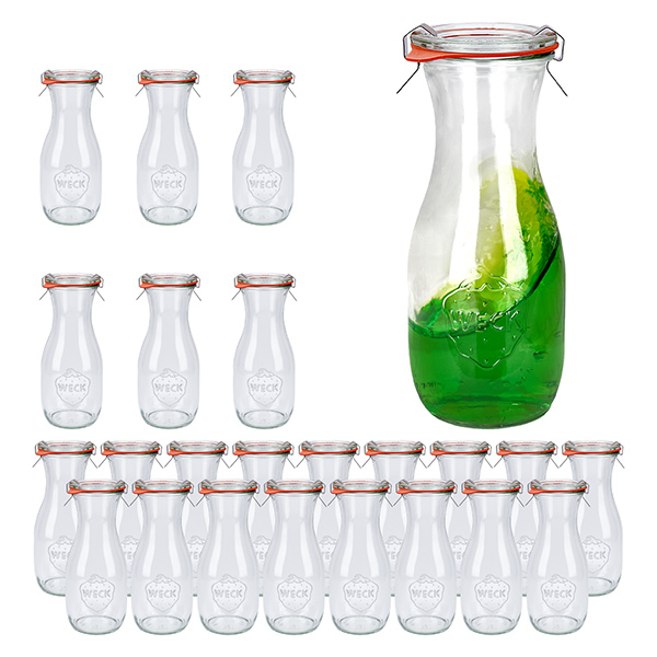 24er Set Weck Gläser 530ml Saftflasche mit 24 Glasdeckeln, 2