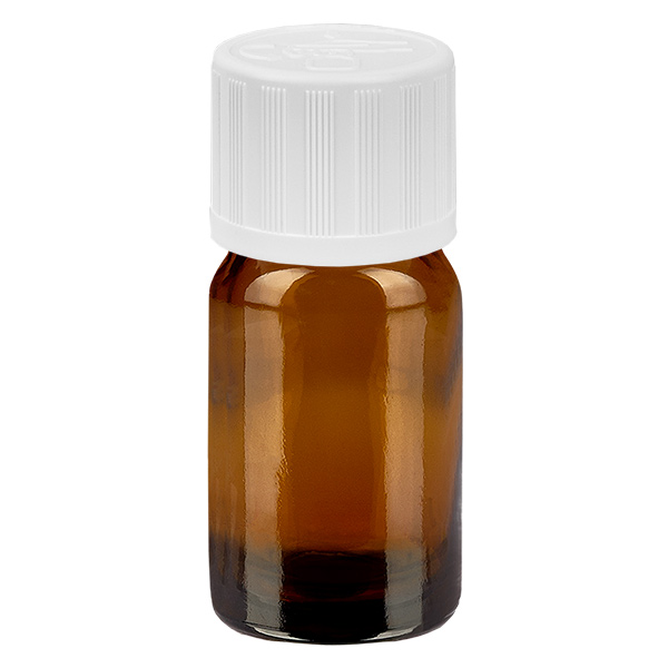 5ml Flasche 11mm Schraubverschluss weiß Standard Kindersicherung BrownLine UT18/5