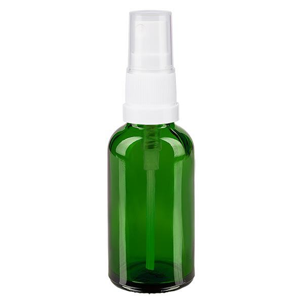 Apothekenflasche grün 30ml Sprayaufsatz weiß