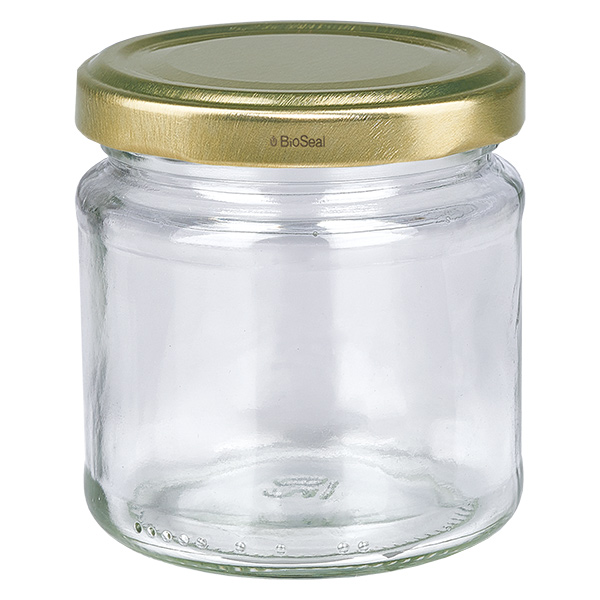 212ml Rundglas mit BioSeal Deckel gold UNiTWIST