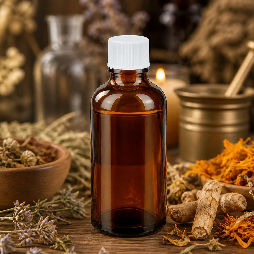 Professionelle 50ml Flasche aus getöntem Glas mit Standardgewinde für Labor und Naturheilkunde