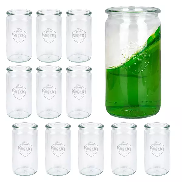 12er Set Weck Gläser 340ml Zylindergläser