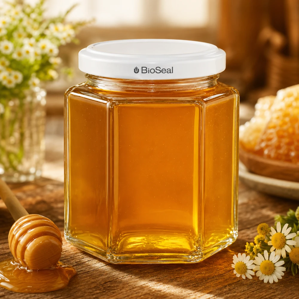 196ml Hexaglas mit BioSeal Deckel weiß UNiTWIST