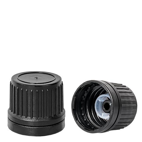 Schraubverschlusserschl. Top mit Giessring schwarz 18mm Originalitätsverschluss Schraubverschlusserschl. Top mit Giessring schwarz 18mm Originalitätsverschluss