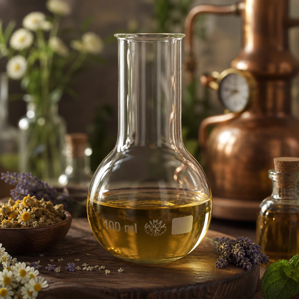 Kolben 100ml professionell mit breiter Öffnung für Tinktur Zubereitung und Heilpflanzen Extrakte