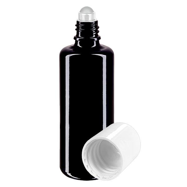 Apothekenflasche violett 50ml Roll-On Verschluss weiß Apothekenflasche violett 50ml Roll-On Verschluss weiß